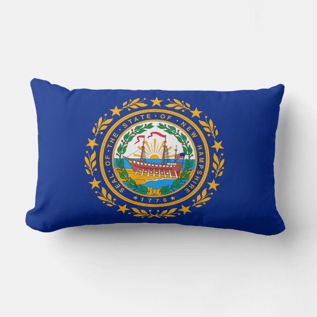 New Hampshire State Flag Design Lumbar Pillow (Front)