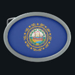 New Hampshire State Flag Design Oval Belt Buckle<br><div class="desc">Here's a New Hampshire State Flag Design presented on a variety of popular products. A great custom gift idea for all occasions and for anyone coming for a visit.</div>