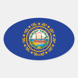 New Hampshire State Flag Design Oval Sticker