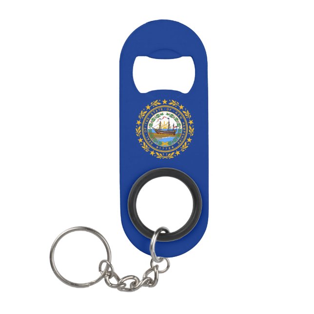 New Hampshire State Flag Keychain Bottle Opener (Front)