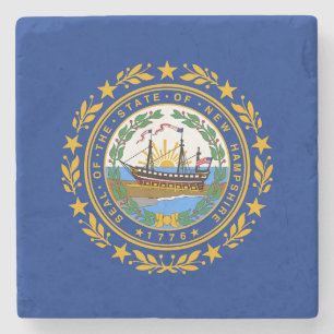 New Hampshire State Flag Stone Coaster
