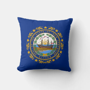 New Hampshire State Flag Throw Pillow