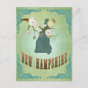 New Hampshire State Map – Green Postcard
