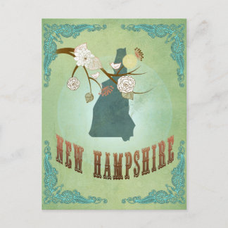 New Hampshire State Map – Green Postcard