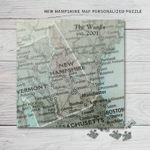 New Hampshire State Map Puzzle Granite State Gift