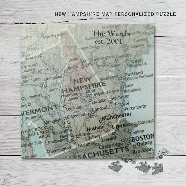 New Hampshire State Map Puzzle |Granite State Gift (Creator Uploaded)