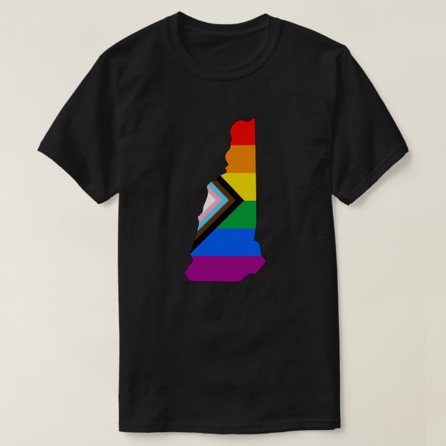 New Hampshire State Pride LGBTQ Progress Pride T-Shirt (Design Front)