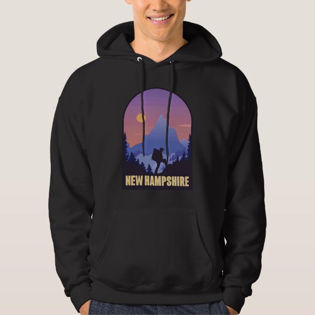 New Hampshire State USA Hiking Trip Souvenir Hoodie (Front)