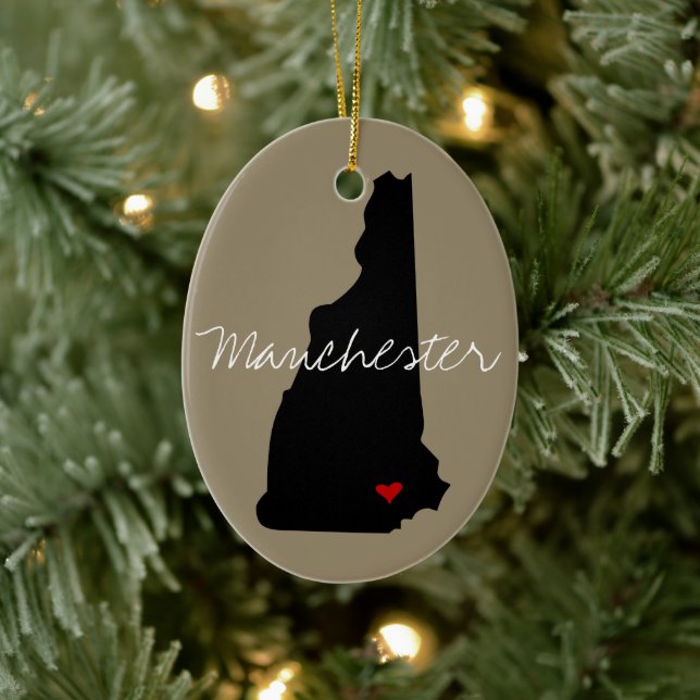 New Hampshire Town Ceramic Ornament (Tree)