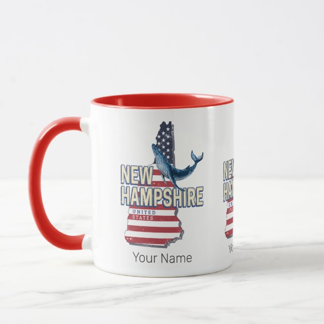 New Hampshire United States Retro State Map Mug (Left)