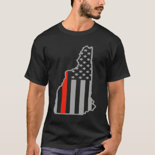 New Hampshire US Thin Red Line Flag Firefighter T-Shirt