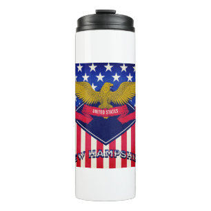 New Hampshire USA Flag Thermal Tumbler
