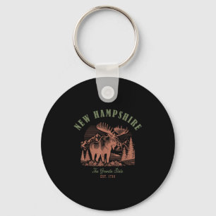 New Hampshire Usa Mono Art  Keychain