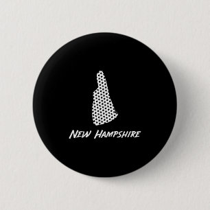 New Hampshire Usa State Outline Stars Vintage Retr 2 Inch Round Button