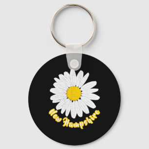 New Hampshire Vacation Flower Meadow Daisy Petals Keychain
