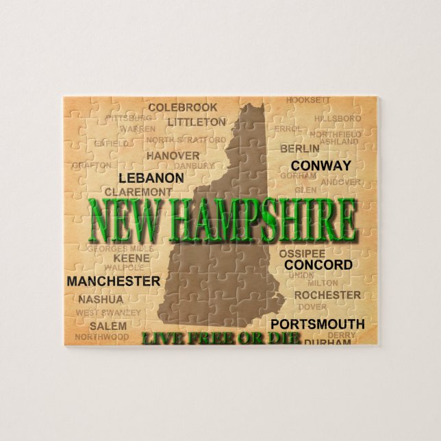 New Hampshire Vintage Map Jigsaw Puzzle (Horizontal)