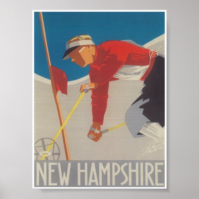New Hampshire Vintage Ski Travel Poster (Front)