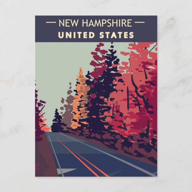 New Hampshire Vintage Travel mountains Postcard (Front)