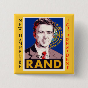 New Hampshire Wants Rand (Paul) 2 Inch Square Button
