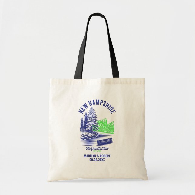 New Hampshire Wedding Welcome Bag, State Love Tote Bag (Front)