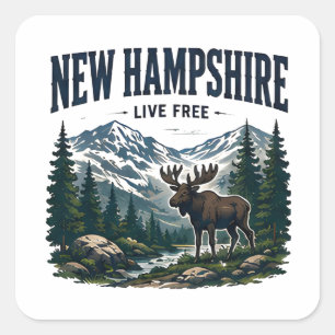 New Hampshire White Mountains Adventure Square Sticker