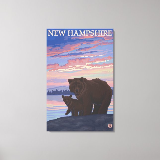 New HampshireBear and Cub Canvas Print (Front)