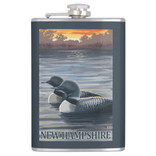 New HampshireCommon Loon Hip Flask