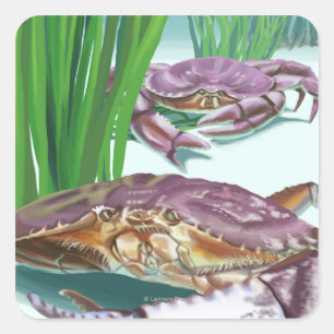 New HampshireCrab and Fisherman Square Sticker