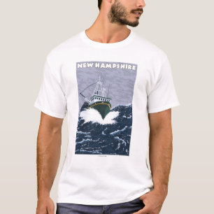 New HampshireCrab Fishing Boat Scene T-Shirt