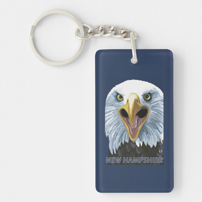 New HampshireEagle Up Close Keychain (Front)