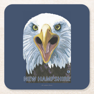New HampshireEagle Up Close Square Paper Coaster