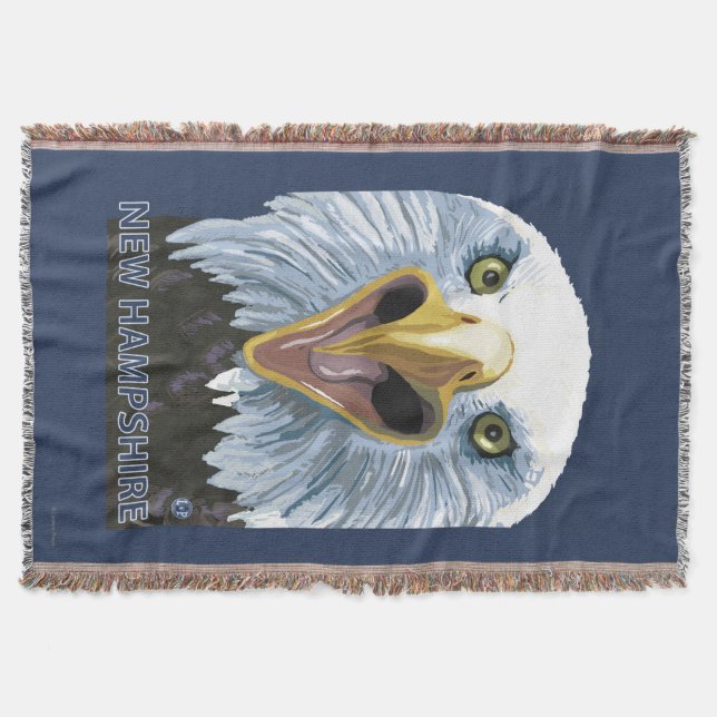 New HampshireEagle Up Close Throw Blanket (Front)