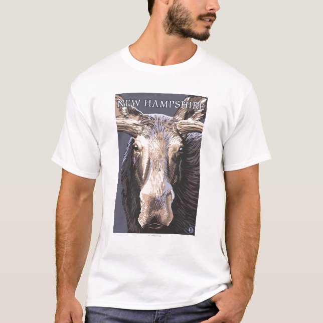 New HampshireMoose Up Close T-Shirt (Front)