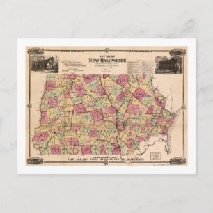 New HampshirePanoramic MapNew Hampshire Postcard