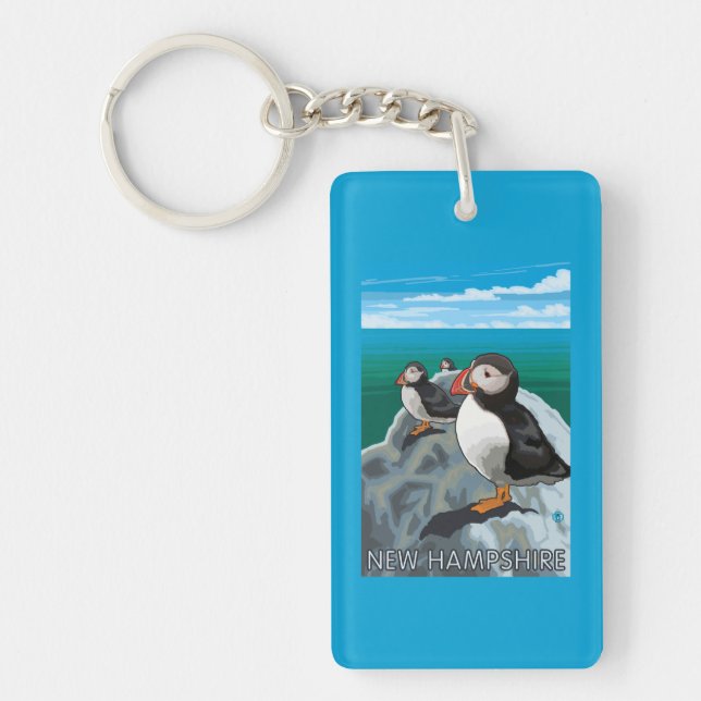 New HampshirePuffins Scene Keychain (Front)