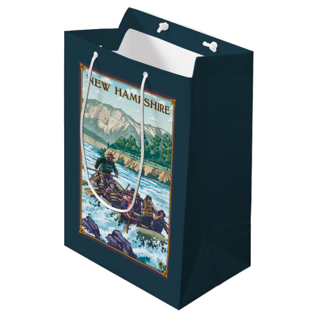 New HampshireRiver Rafting Scene Medium Gift Bag (Front Angled)