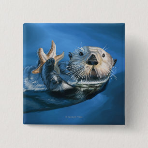 New HampshireSea Otter Scene 2 Inch Square Button