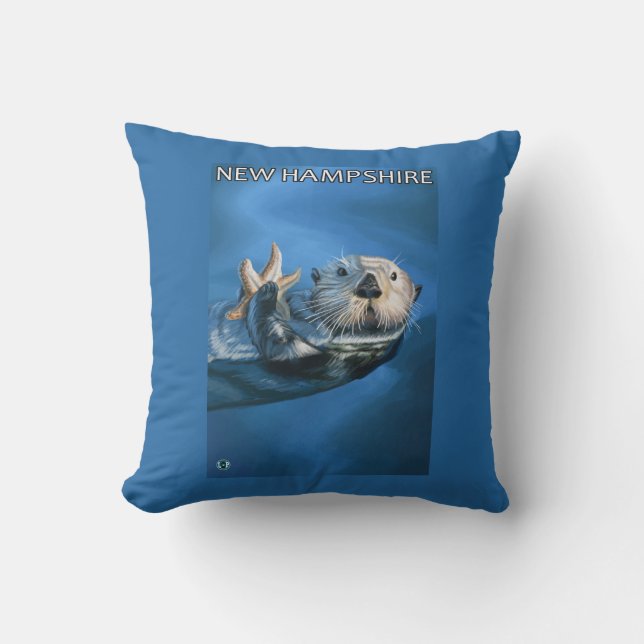 New HampshireSea Otter Scene Throw Pillow (Front)