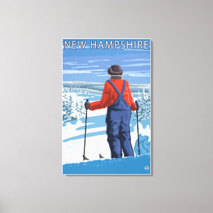 New HampshireSkier Admiring View Canvas Print