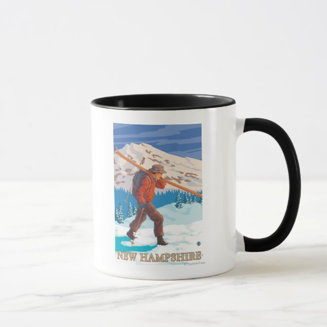 New HampshireSkier Carrying Skis Mug (Right)