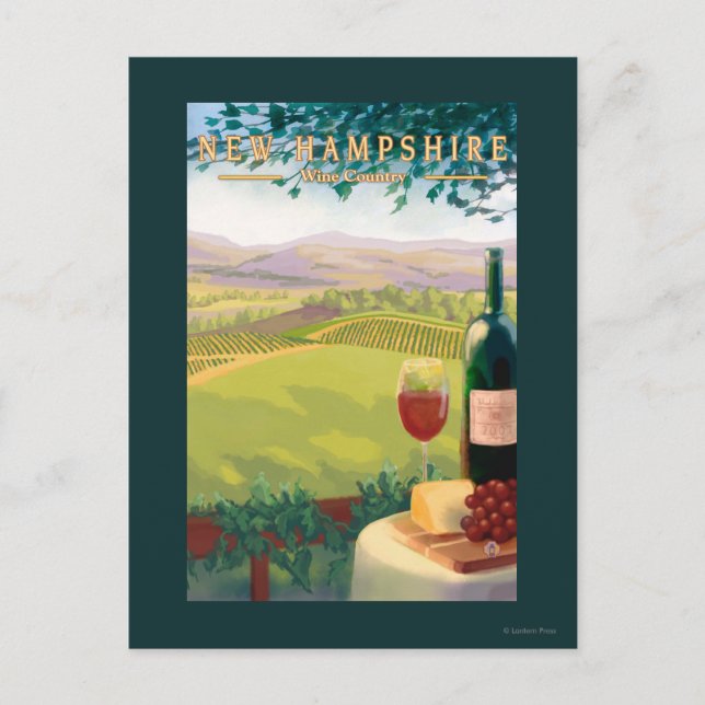 New HampshireWine Country Scene Postcard (Front)