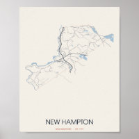 New Hampton New Hampshire Street Map Poster
