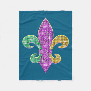 New Happy Mardi Gras Carnival Orleans Fleece Blanket