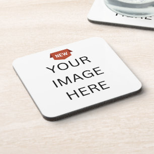 NEW! Hard Plastic coasters - Cork back - set of 6