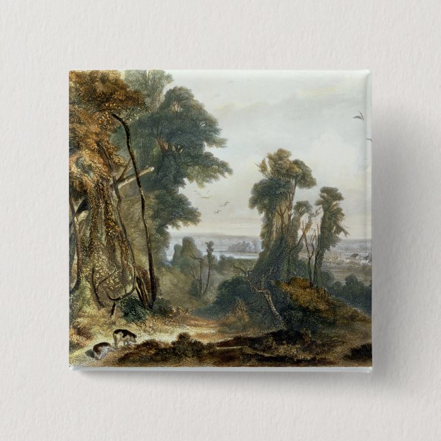 New Harmony on the Wabash, plate 2 from Volume 2 o Inch Square Button (Front)