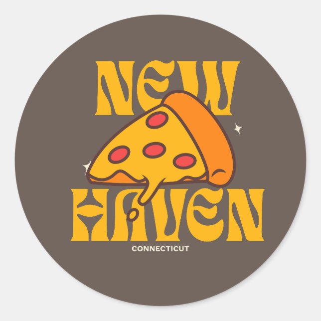 New Haven Apizza CT Connecticut Pizza Classic Round Sticker (Front)