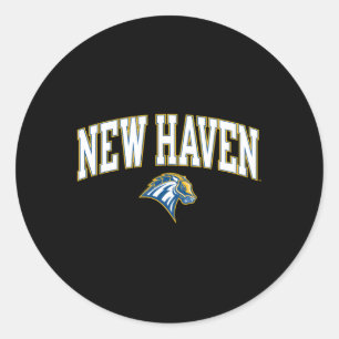New Haven Chargers Arch Over Blue Classic Round Sticker