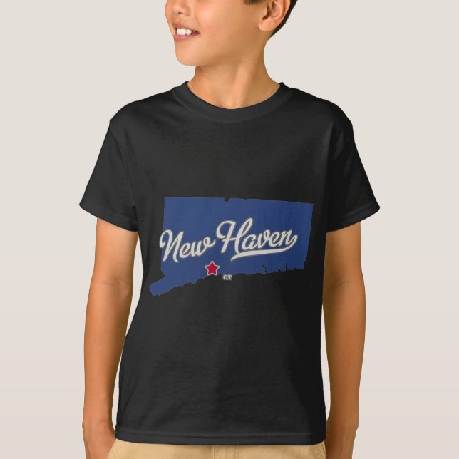 New Haven Connecticut Ct Map  T-Shirt (Front)