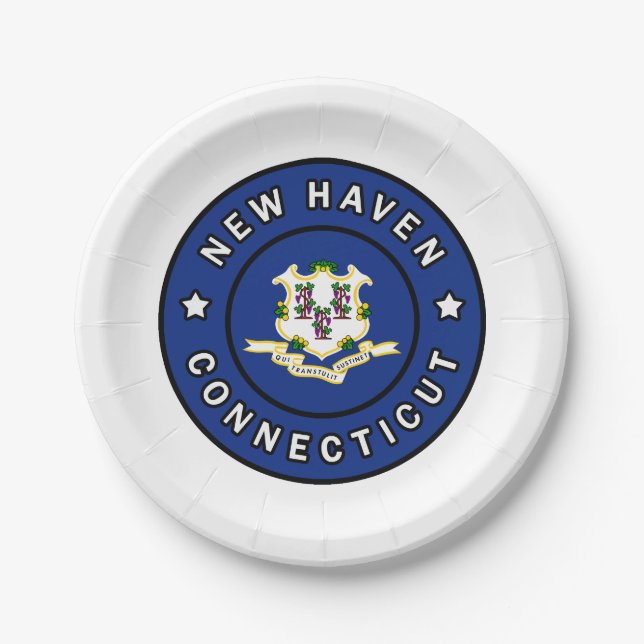 New Haven Connecticut Paper Plate (Front)