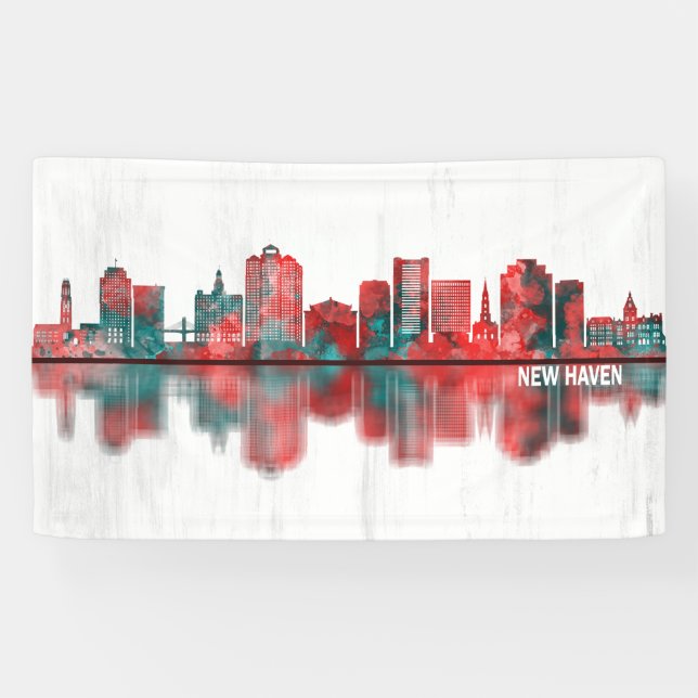 New Haven Connecticut Skyline Banner (Horizontal)